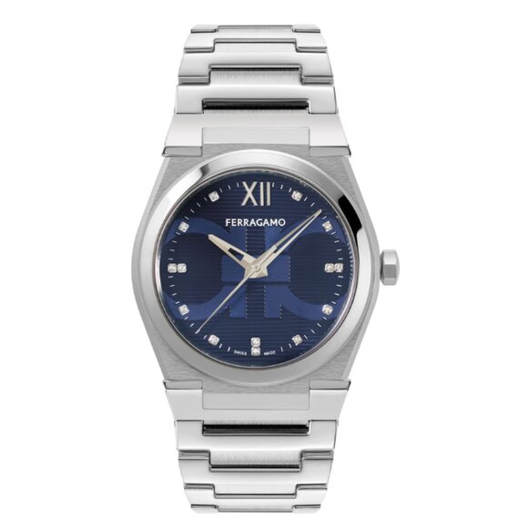 Salvatore Ferragamo Vega Quartz Diamond Blue Dial Men's Watch SFYF01023 - Picture 8 of 12